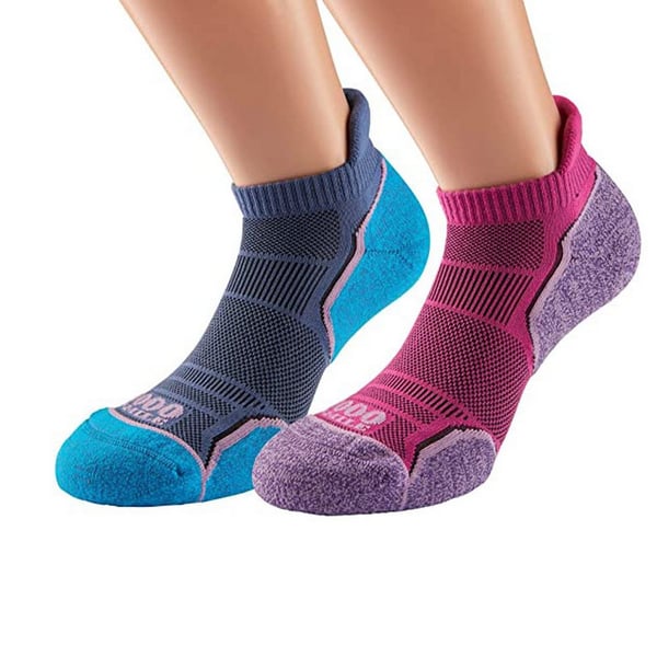 1000 Mile Womens/Ladies Run Ankle Socks (Pack of 2)