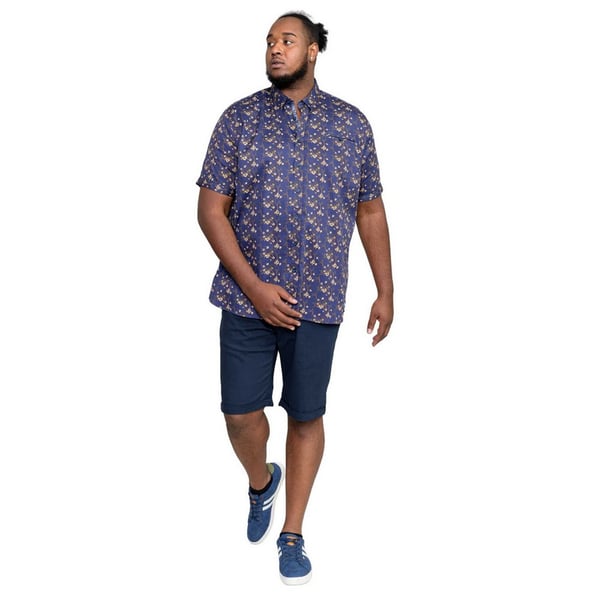 Duke Mens D555 Kingston Floral Kingsize Short-Sleeved Shirt