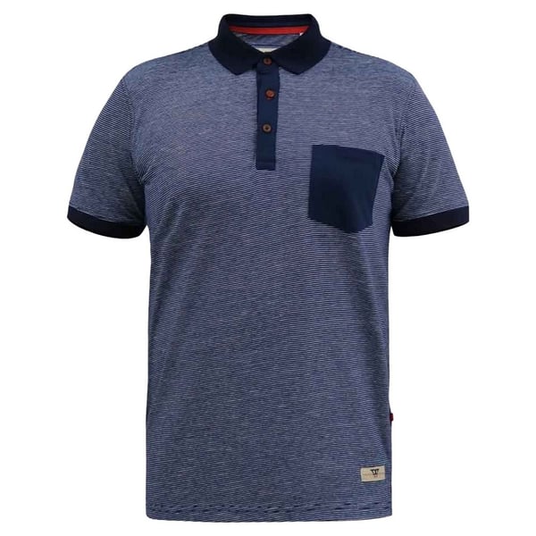 Duke Mens D555 Oxley Fine Stripe Jersey Patch Pocket Kingsize Polo Shirt