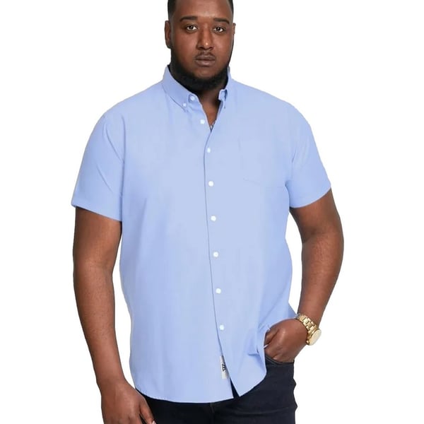 Duke Mens D555 James Oxford Kingsize Short-Sleeved Shirt