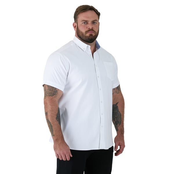 Duke Mens D555 James Oxford Kingsize Short-Sleeved Shirt