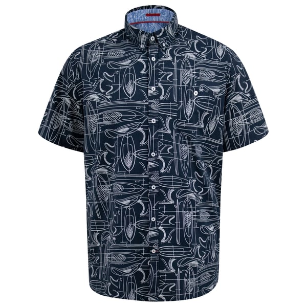 Duke Mens D555 Worthing Surfboard Short-Sleeved Shirt Duke Mens D555 Worthing Surfboard Short-Sleeved Shirt