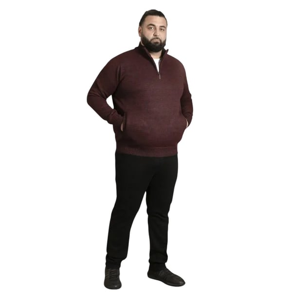Duke Mens D555 Cramlington Knitted Quarter Zip Kingsize Sweatshirt