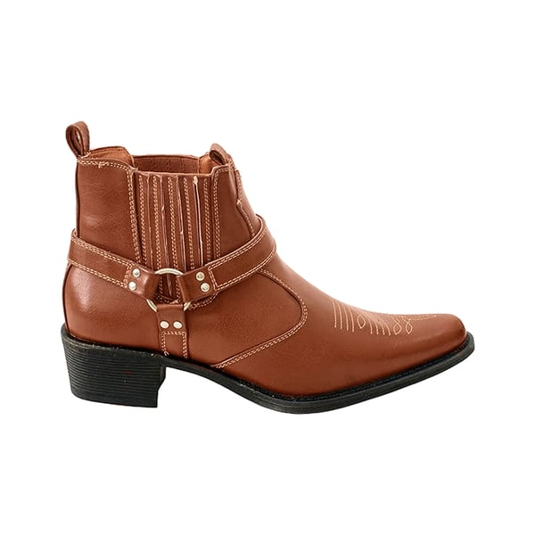 US Brass Mens Eastwood Cowboy Ankle Boots
