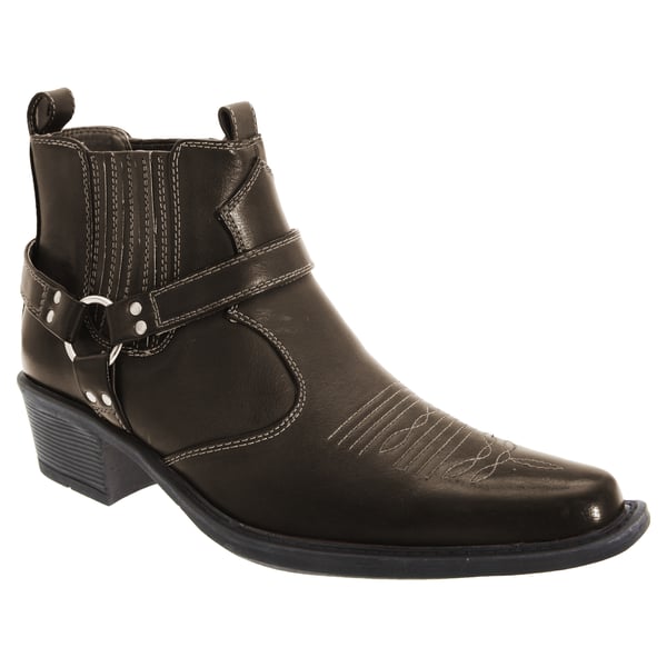 US Brass Mens Eastwood Cowboy Ankle Boots