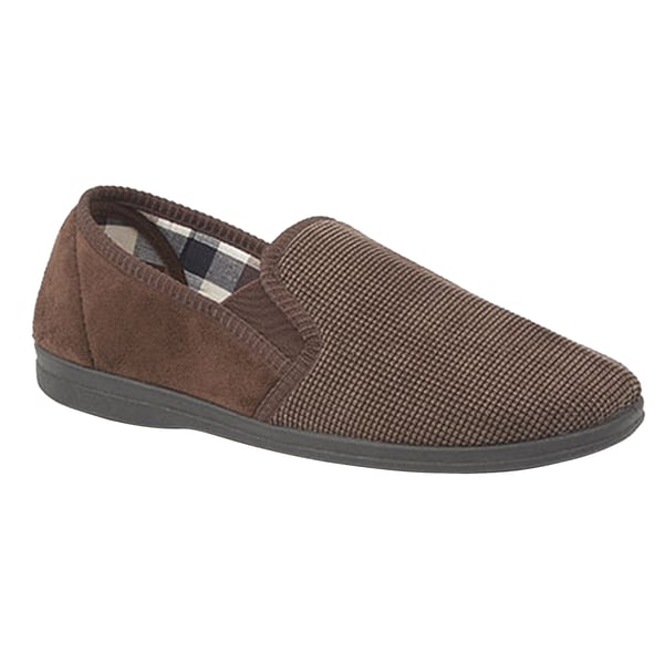 Sleepers Mens Harry Memory Foam Twin Gusset Slippers