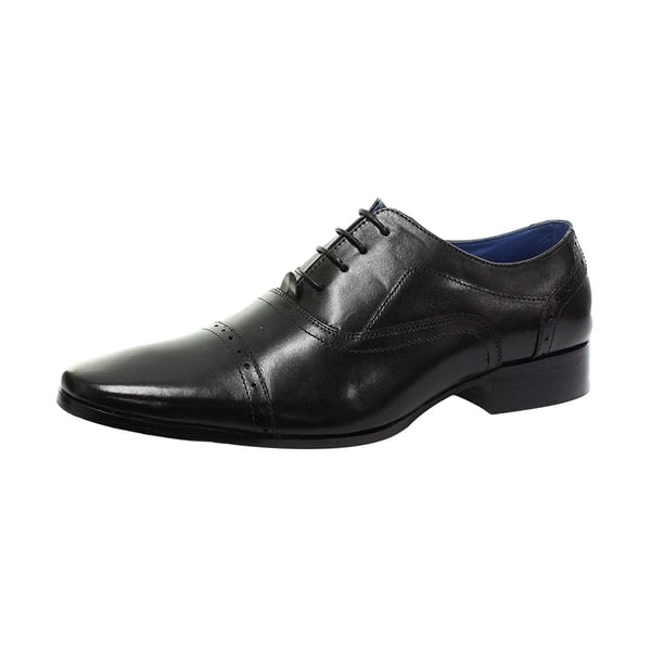 Roamers Mens 4 Eyelet Punched Cap Leather Oxford Shoes
