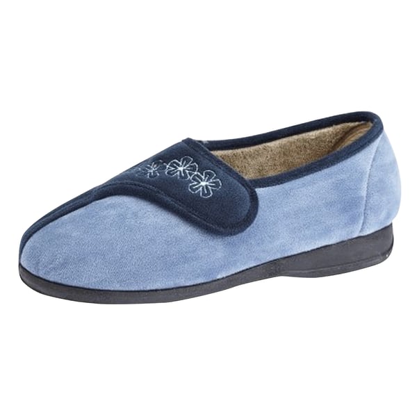 Sleepers Dame/Damer Gemma Touch Fastening broderede hjemmesko