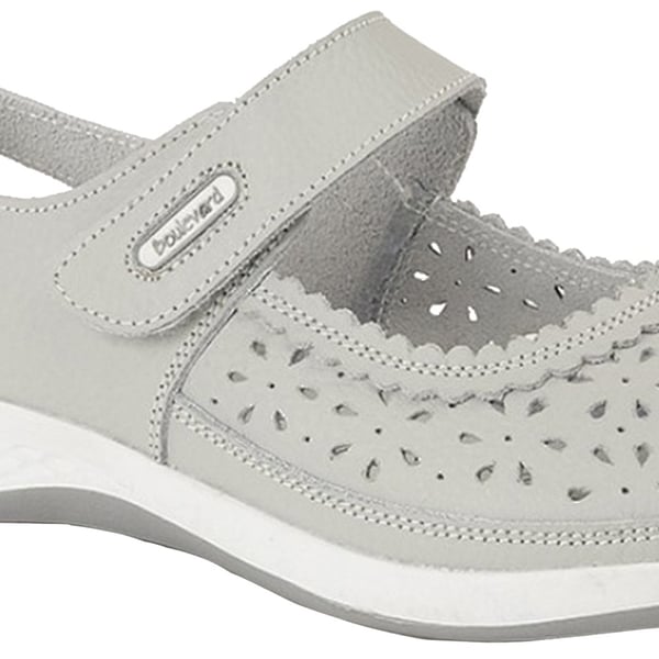 Boulevard Womens/Ladies Wide Fitting Window Back Punched Bar Shoes