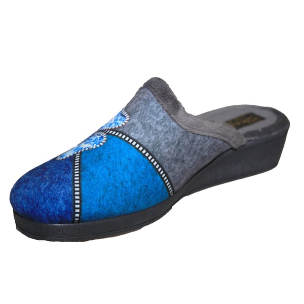 Sleepers Womens/Ladies Kimberly Flower Trim Mule Slippers