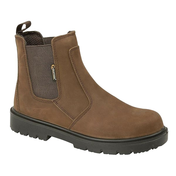 Grafters Mens Brown Waxy Leather Safety Dealer Boots