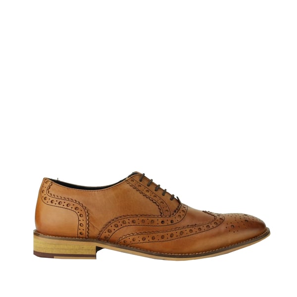 Roamers Mens Leather Brogue Oxford Shoes