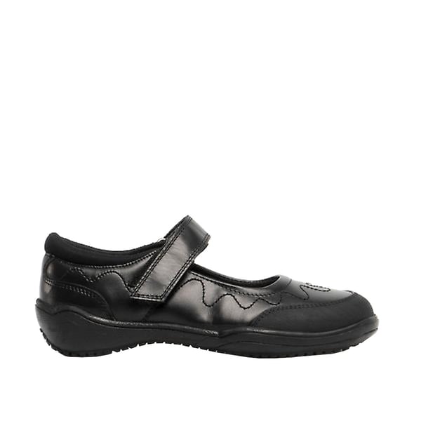 Roamers Girls Leather Touch Fastening School Shoe