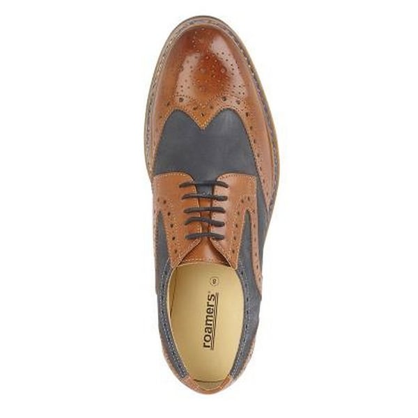 Roamers Mens 5 Eye Brogue Laced Nubuck Leather Shoe