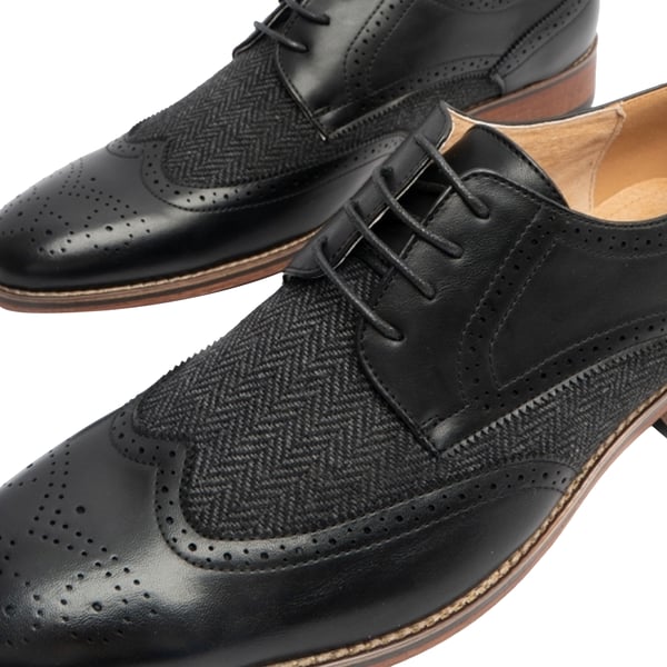 Goor Mens 4 Eye Leather Lined Brogue Gibson Shoe