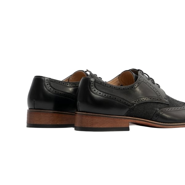 Goor Mens 4 Eye Leather Lined Brogue Gibson Shoe