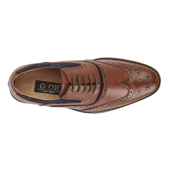 Goor Childrens/Boys Leather 5 Eye Wing Capped Brogue Oxford Shoe