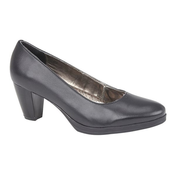 Mod Comfys Womens/Ladies Plain Leather Heel Court Shoes