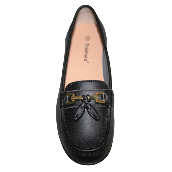 Boulevard Womens/Ladies Action Leather Tassle Loafers