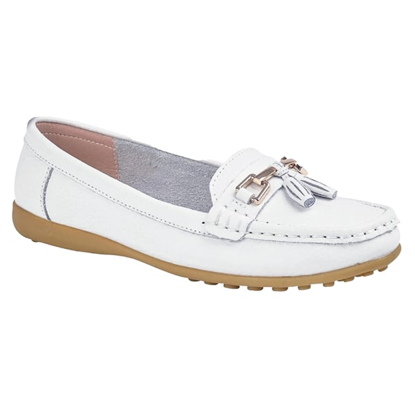 Boulevard Womens/Ladies Action Leather Tassle Loafers