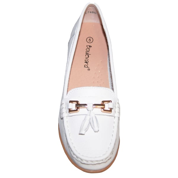 Boulevard Womens/Ladies Action Leather Tassle Loafers