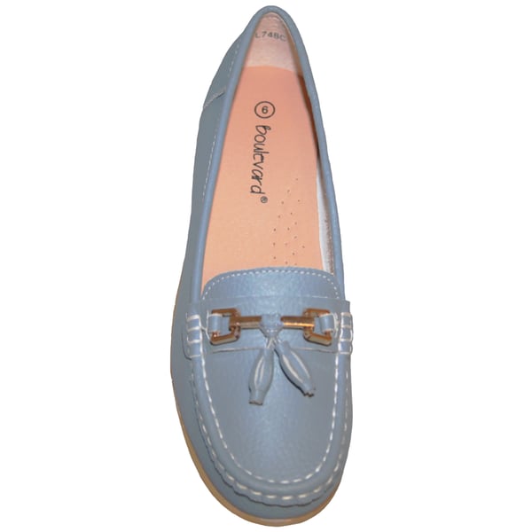 Boulevard Womens/Ladies Action Leather Tassle Loafers