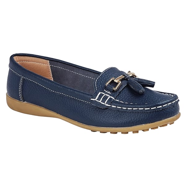 Boulevard Womens/Ladies Action Leather Tassle Loafers