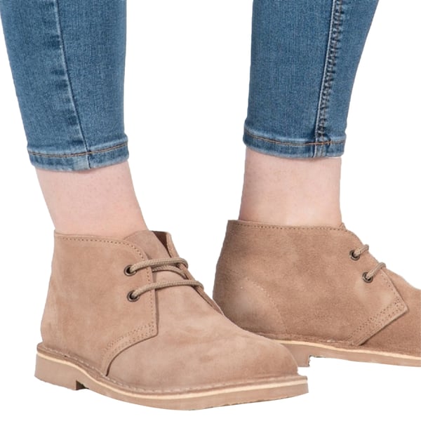 Roamers Womens/Ladies Real Suede Unlined Desert Boots