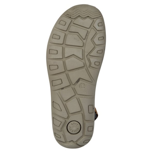 Roamers Mens Triple Strap Leather Touch Fastening Sports Sandals