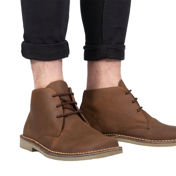 Roamers Mens Waxy Leather Fulfit Desert Boots