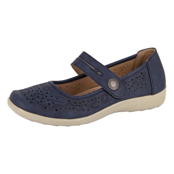Boulevard Womens/Ladies Perforated Mary Janes