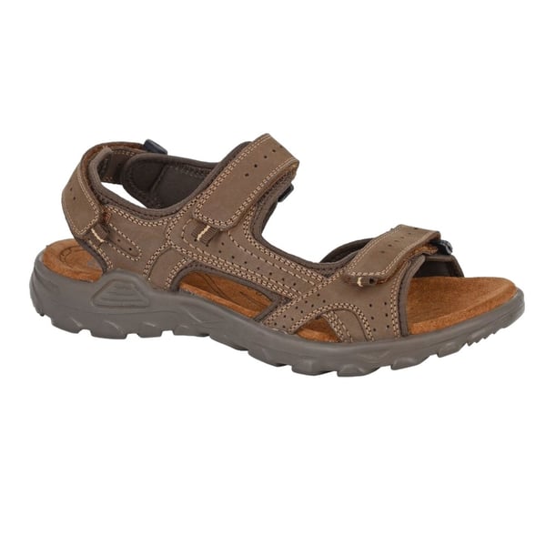 Roamers Mens Leather Flat Sports Sandals