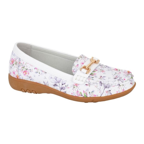Boulevard Womens/Ladies Floral Leather Loafers