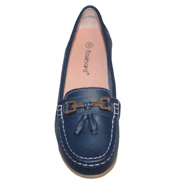 Boulevard Womens/Ladies Action Leather Saddle Loafers