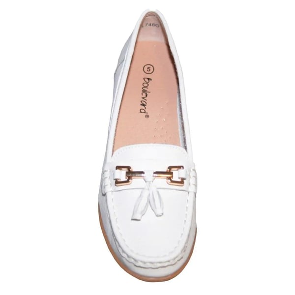 Boulevard Womens/Ladies Action Leather Saddle Loafers