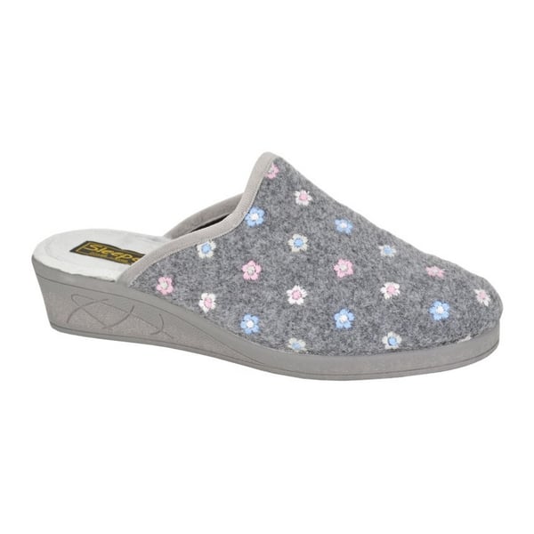 Sleepers Womens/Ladies Josephine Floral Embroidery Mule Slippers