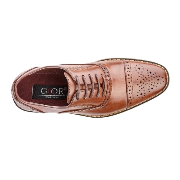 Goor Mens Leather Capped Lace Brogues