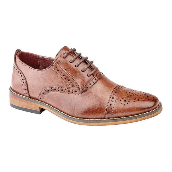 Goor Mens Leather Capped Lace Brogues