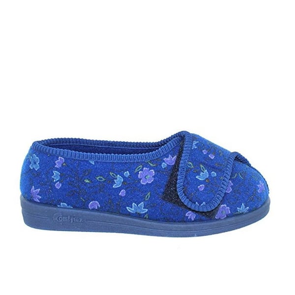 Comfylux Womens/Ladies Davina Floral Superwide Slippers