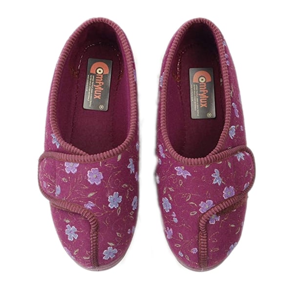Comfylux Womens/Ladies Davina Floral Superwide Slippers
