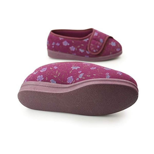 Comfylux Womens/Ladies Davina Floral Superwide Slippers