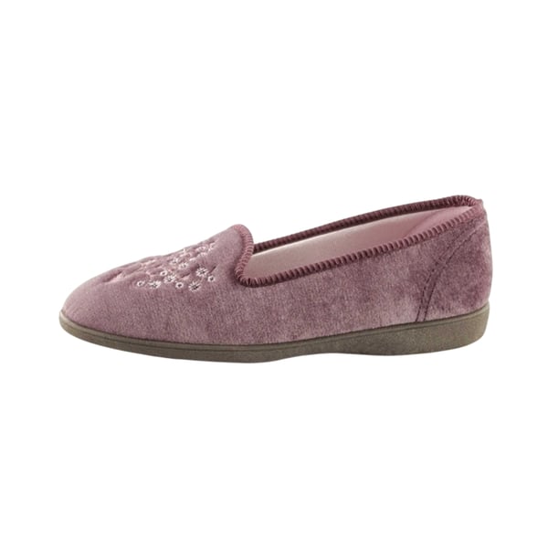 Sleepers Womens/Ladies Nieta Plain Embroidered Slippers