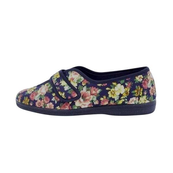 Sleepers Womens/Ladies Wilma Touch Fastening V Opening Floral Casual Cotton Slippers