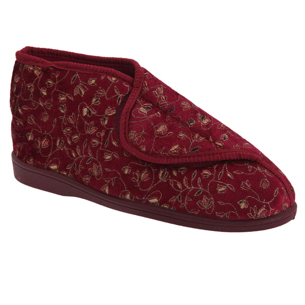 Zedzzz Womens/Ladies Geraldine Touch Fastening Floral Bootee Slippers
