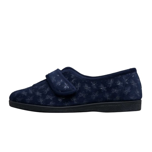 Sleepers Womens/Ladies Ivy Floral V Throat Touch Fastening Slippers