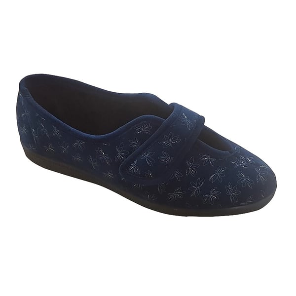 Sleepers Womens/Ladies Ivy Floral V Throat Touch Fastening Slippers