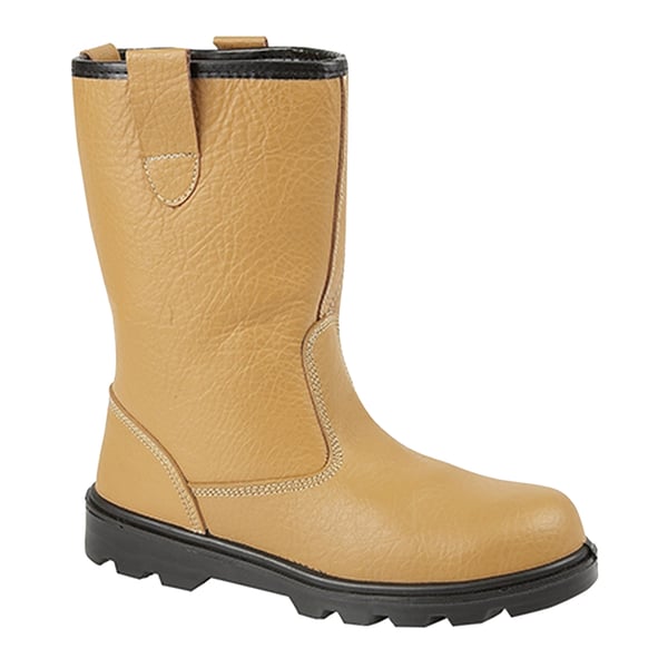Grafters Mens Leather Safety Rigger Treaded Sole Toe Cap Boots