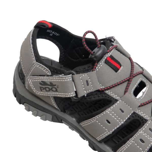 PDQ Mens Toggle & Touch Fastening Synthetic Nubuck Trail Sandals