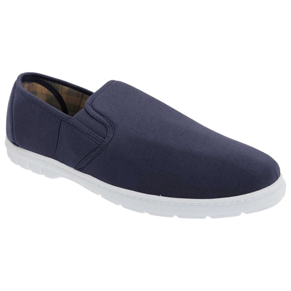 Scimitar Mens Twin Gusset Slip On Casual Textile Shoes
