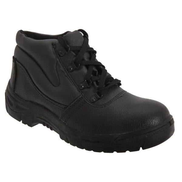 Grafters Mens Grain Leather Padded Ankle Safety Toe Cap & Steel Midsole Boots